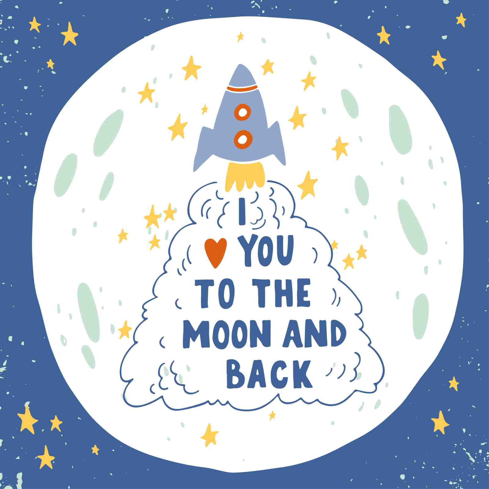 Rocket to the Moon Love Wall Art
