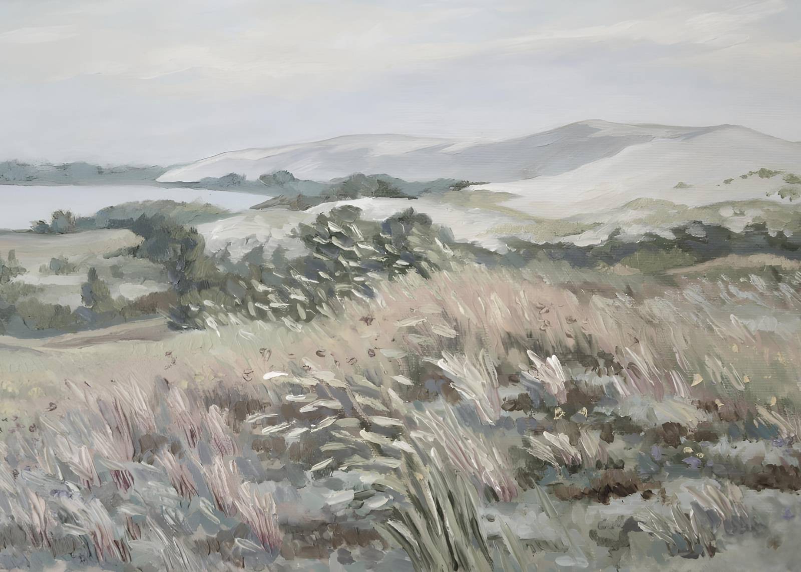 Serene Landscape With Grasses Wall Art