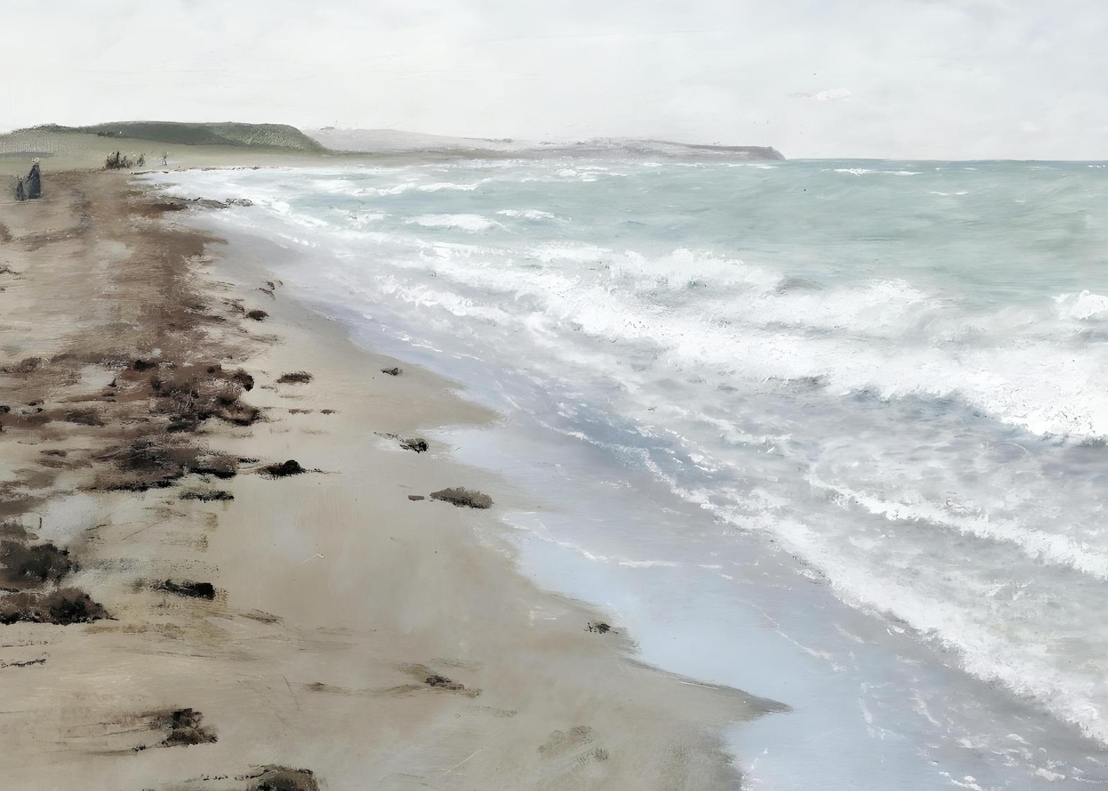 Serene Coastal Beach Waves Wall Art