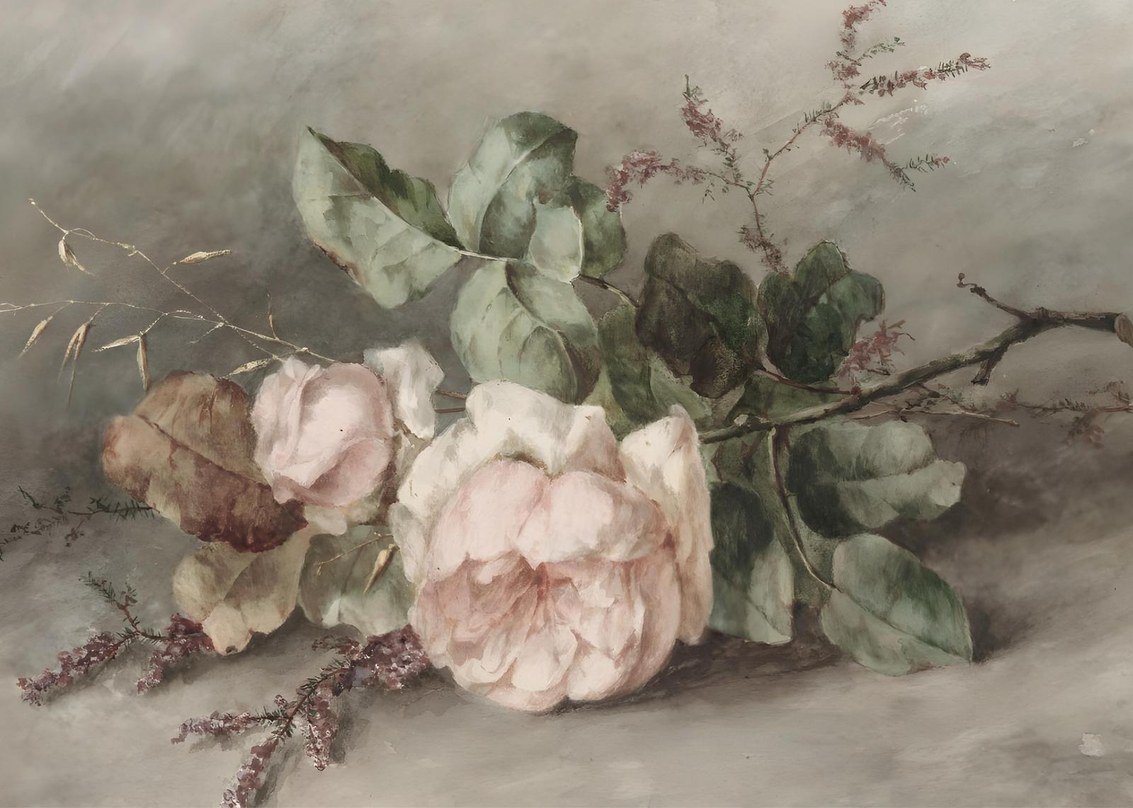 Ethereal Roses Floral Botanical Wall Art