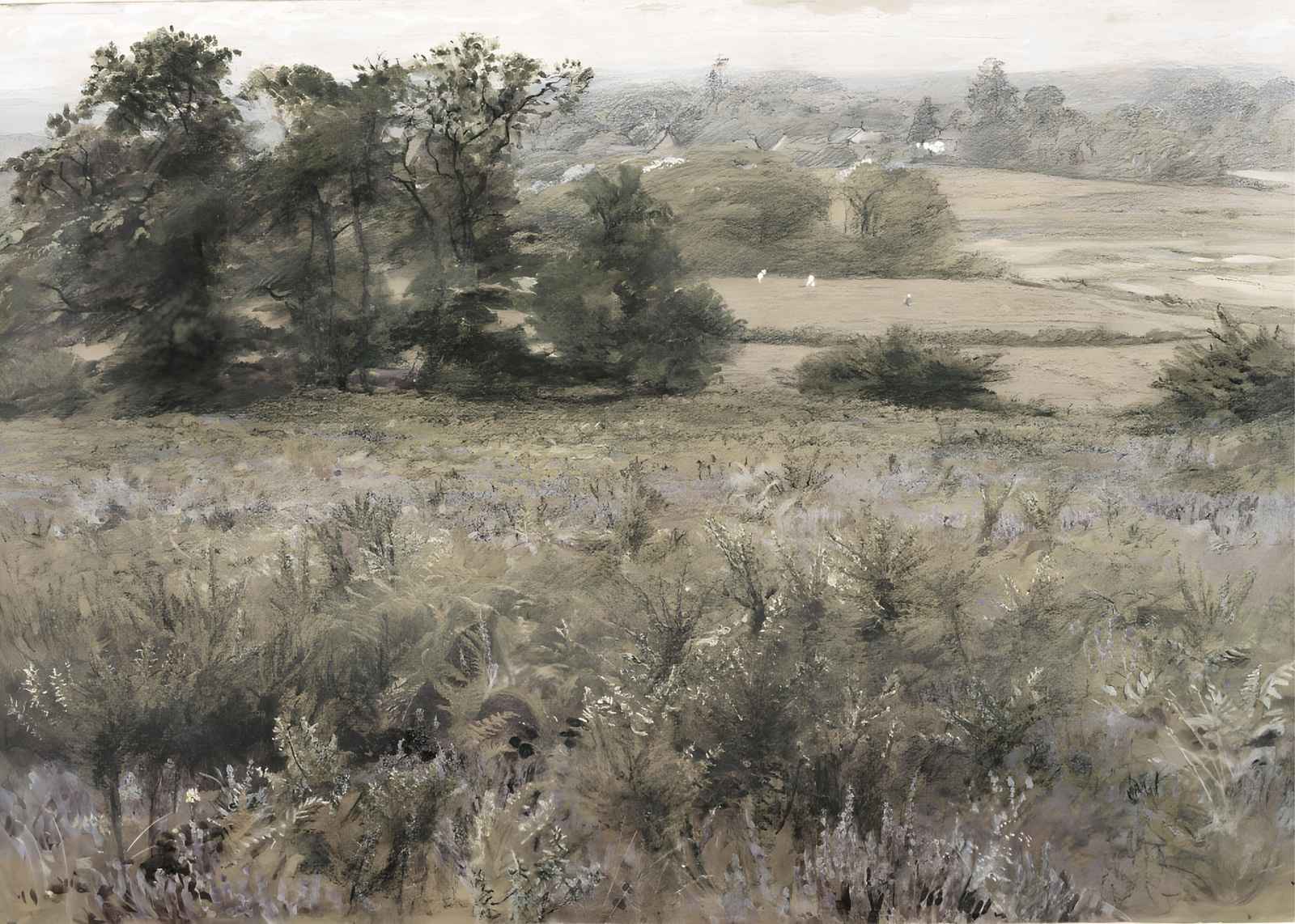 Serene Meadow Landscape Wall Art