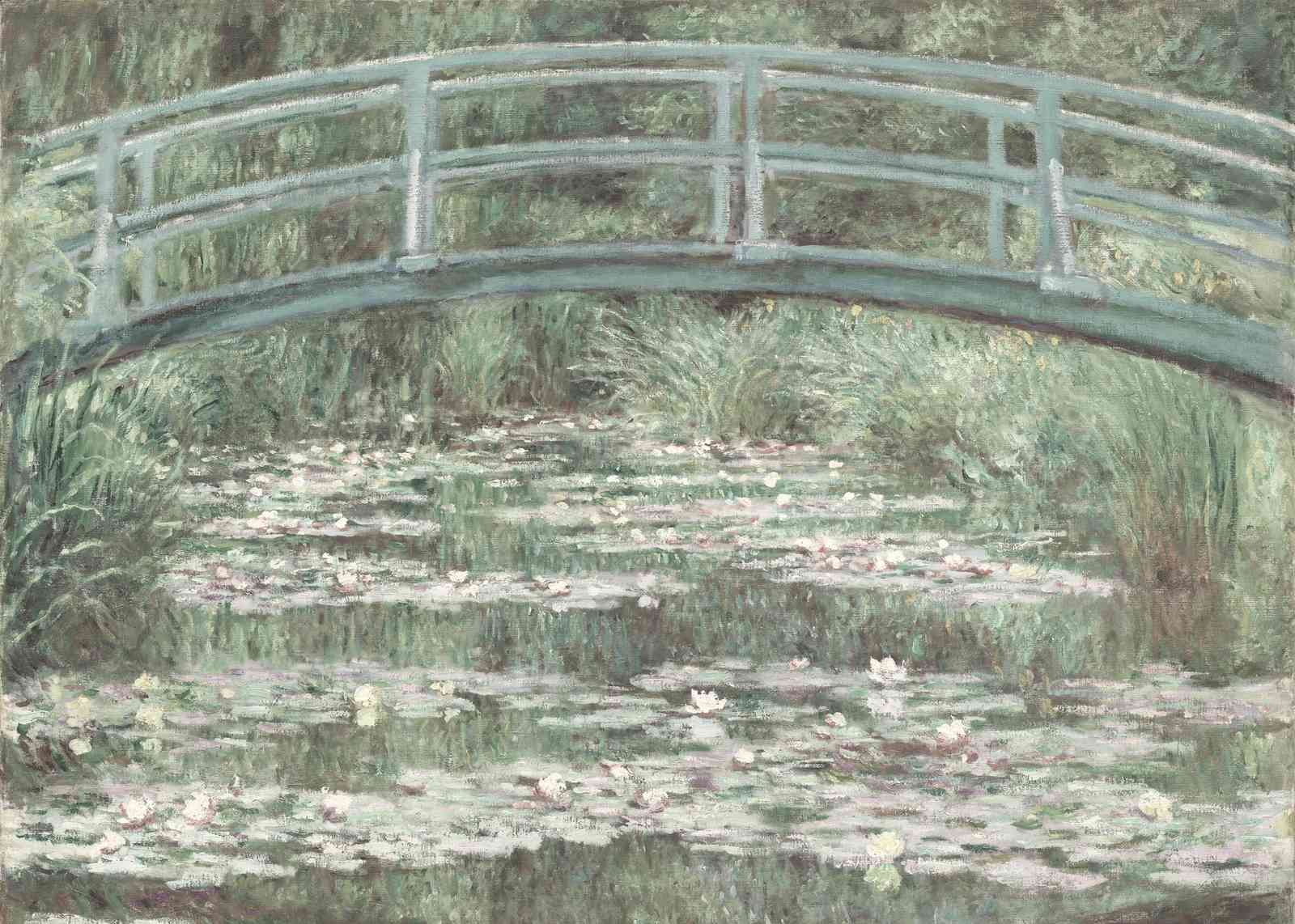 Impressionist Garden Bridge Water Lilies Wall Art