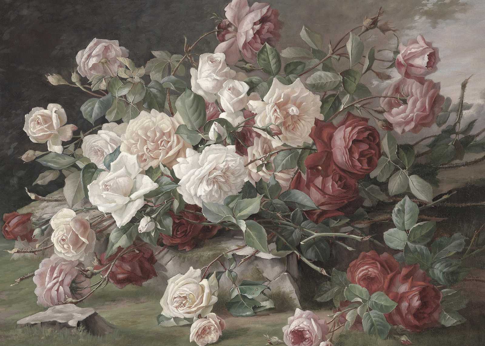 Vintage Rose Still Life Wall Art