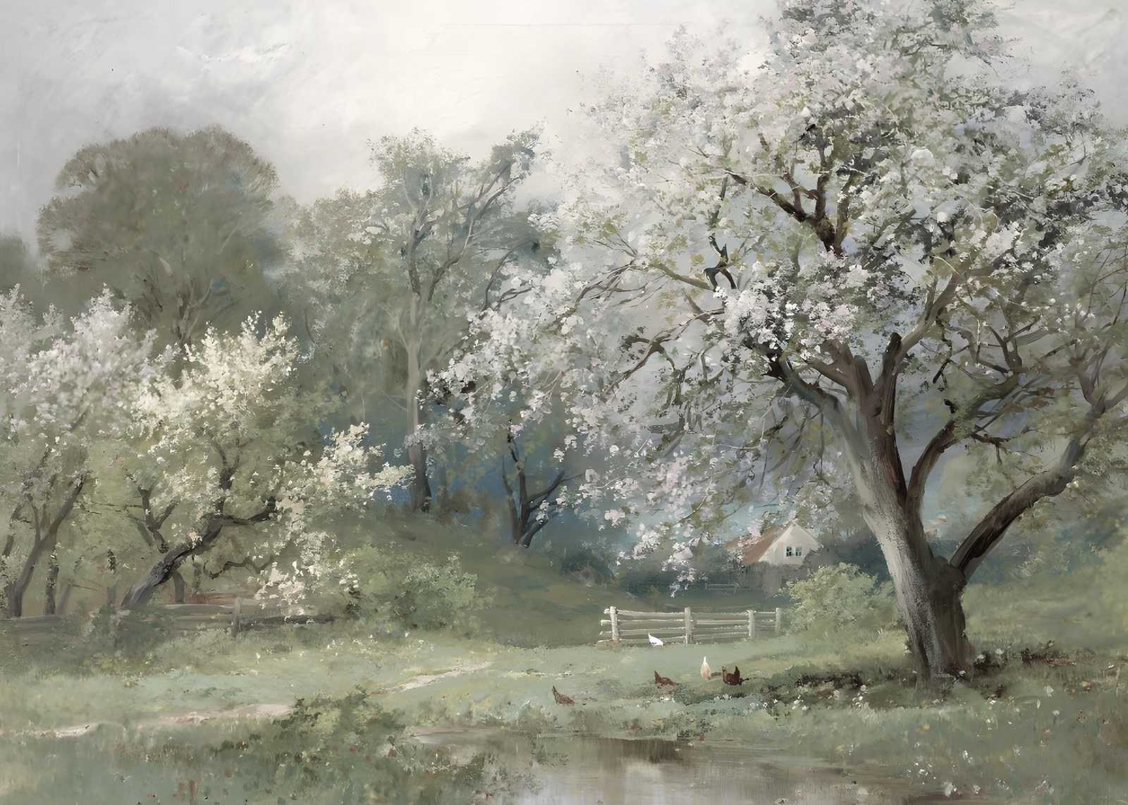Spring Blossom Countryside Wall Art