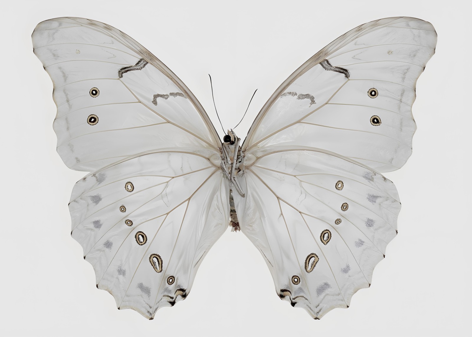 Elegant White Butterfly Macro Art Wall Art
