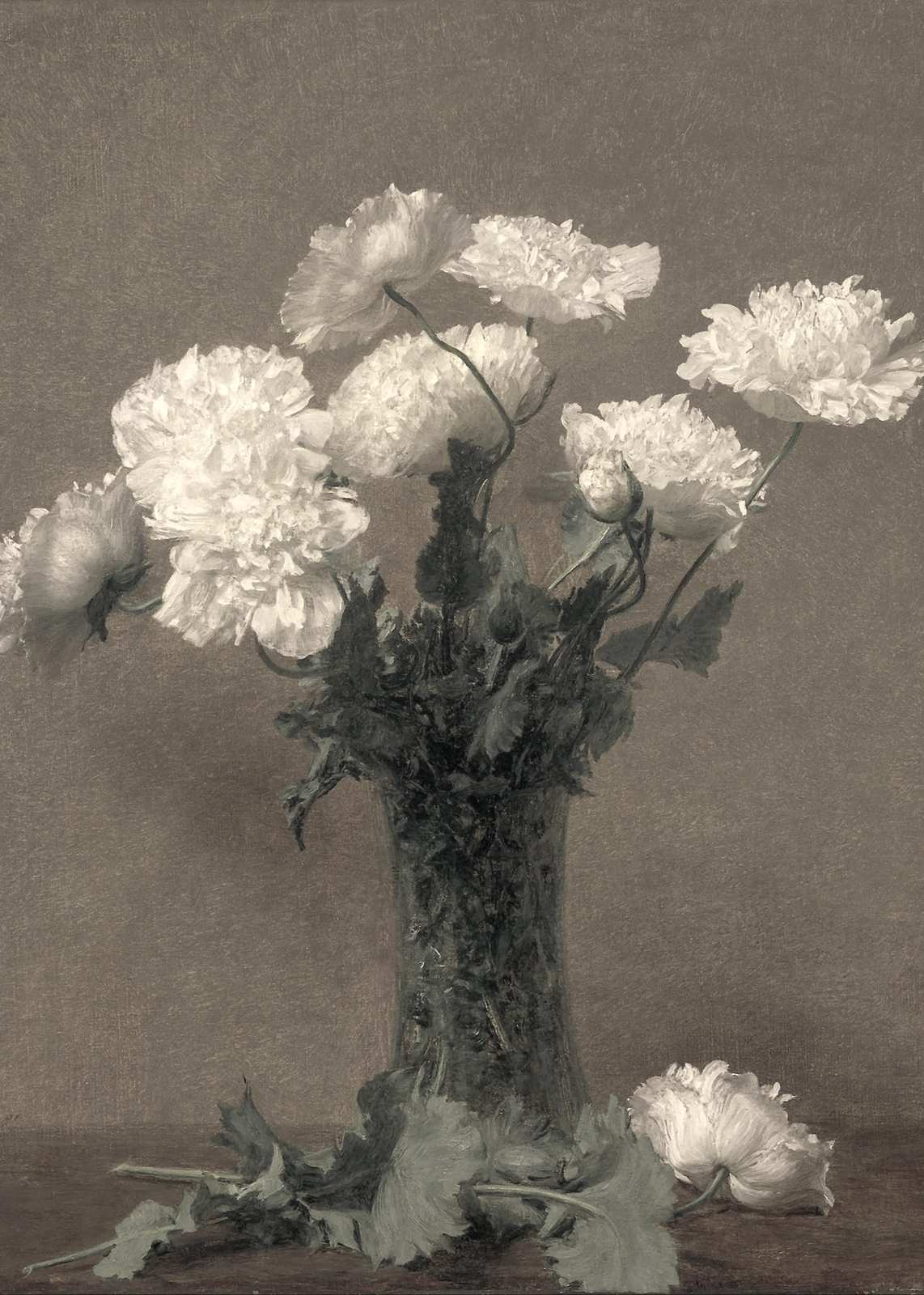 Elegant White Poppies Still Life Wall Art