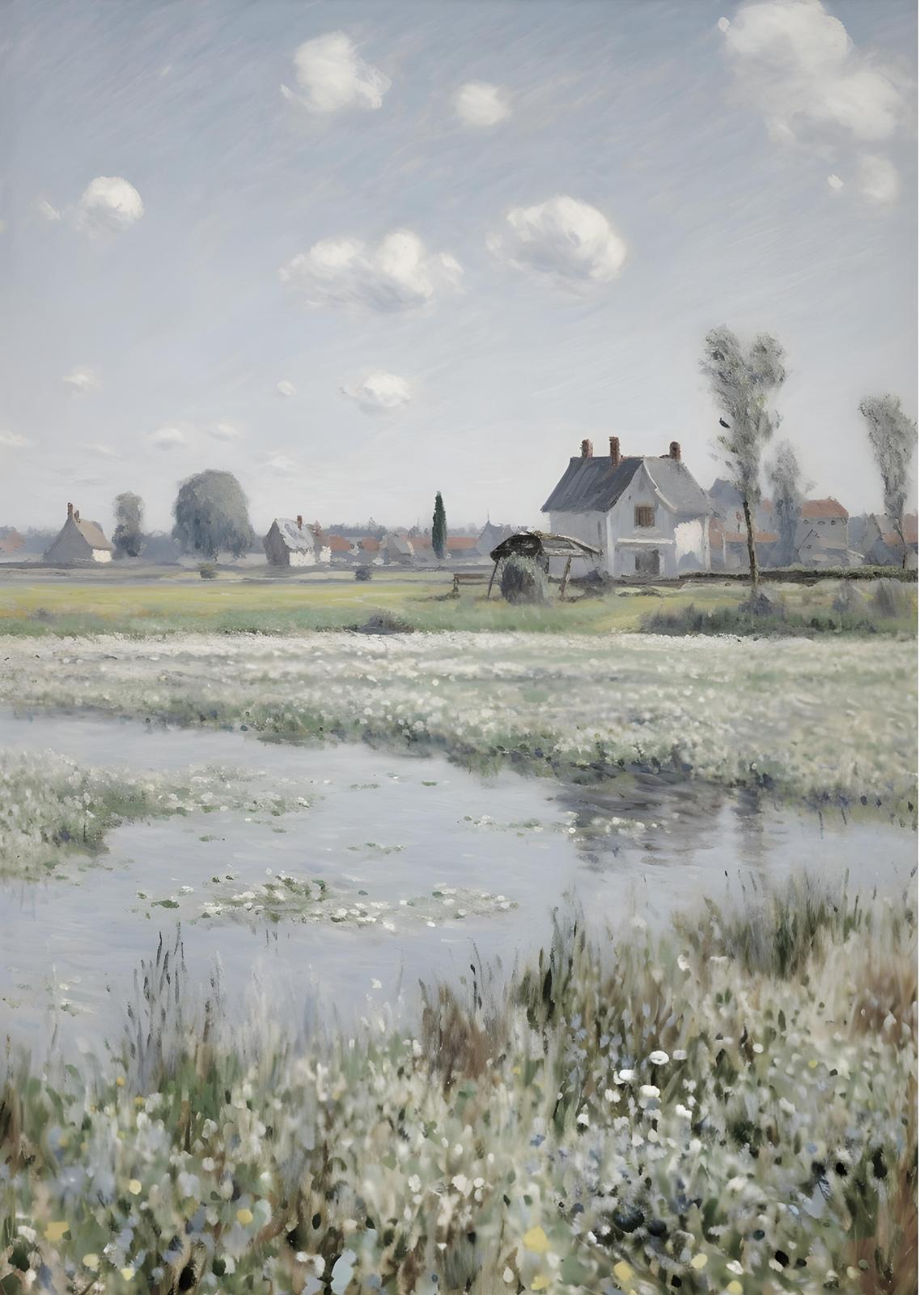 Serene Meadow & Water Lilies Wall Art
