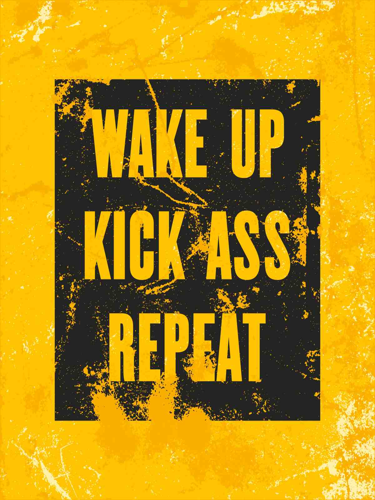 Motivational "Wake Up Kick Ass Repeat" Wall Art