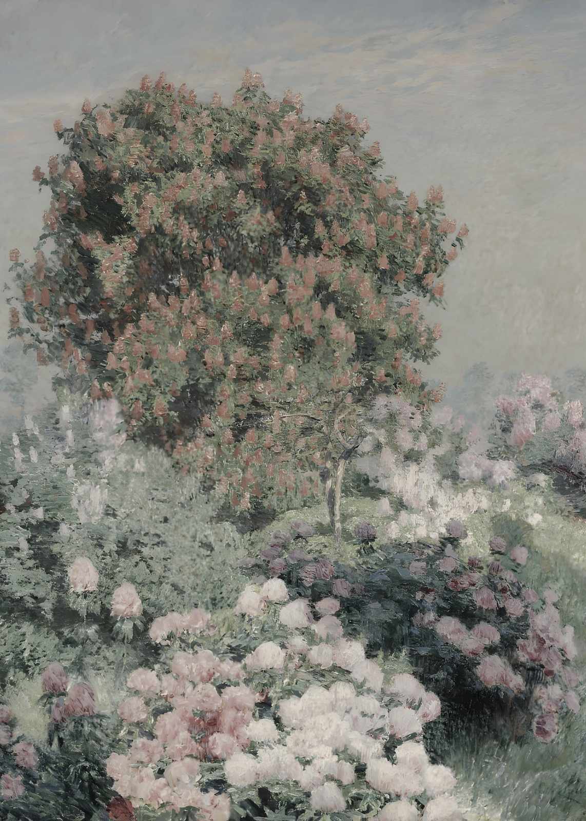 Blooming Garden Landscape Oil Painting Wall Art