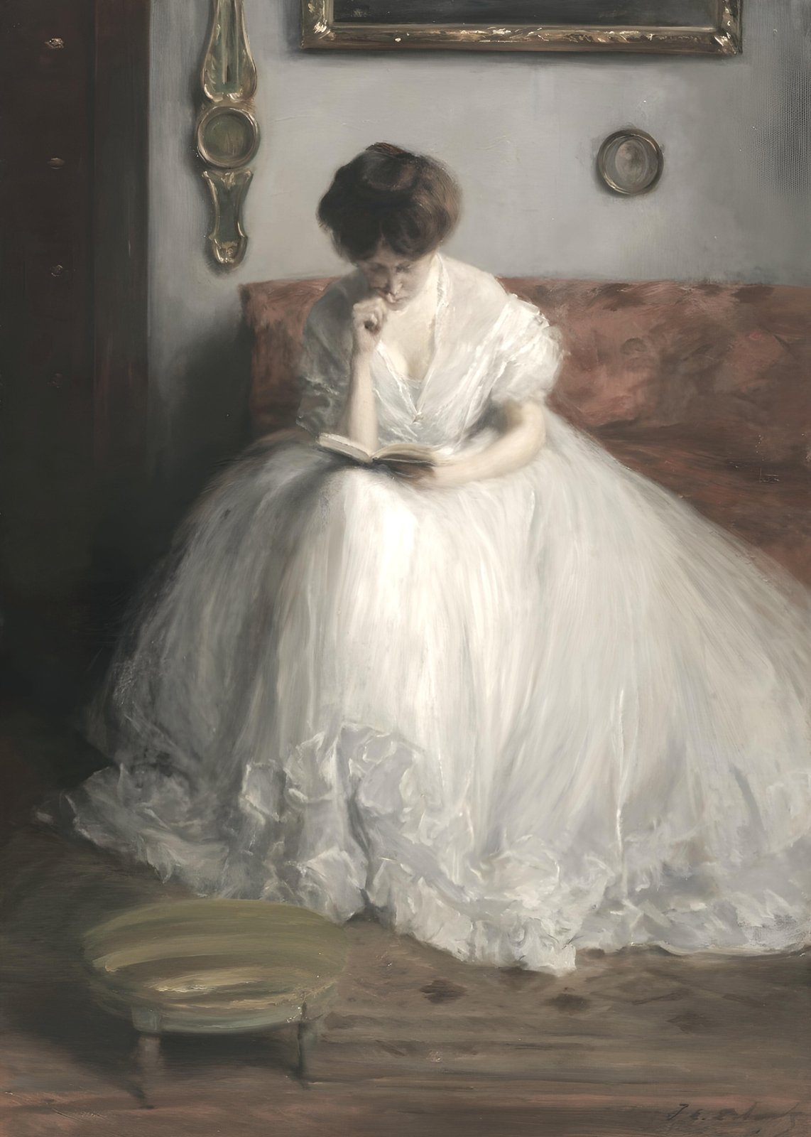 Elegant Woman Reading Wall Art