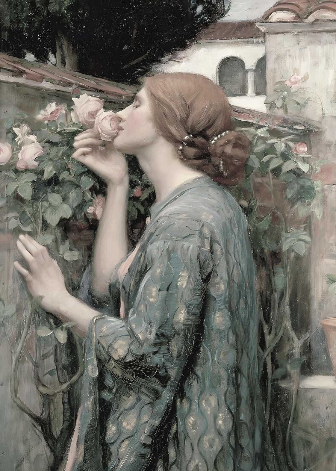 Vintage Woman Rose Scent Wall Art