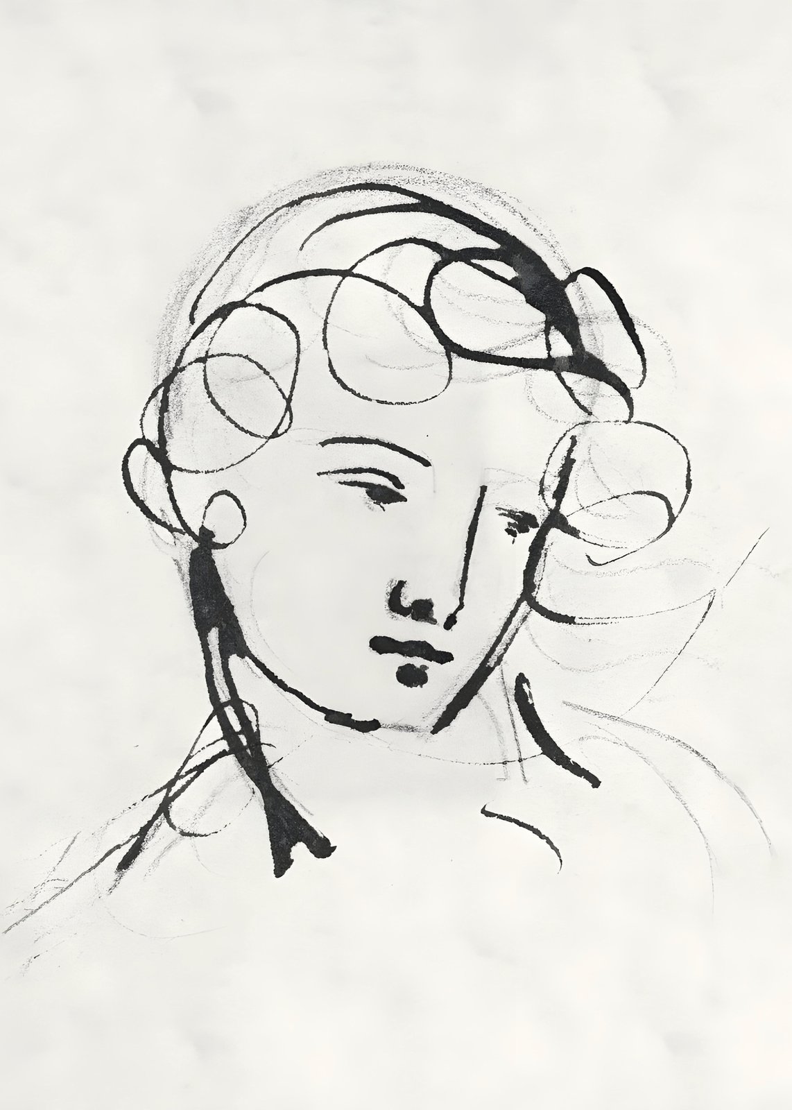 Elegant Face Sketch Wall Art