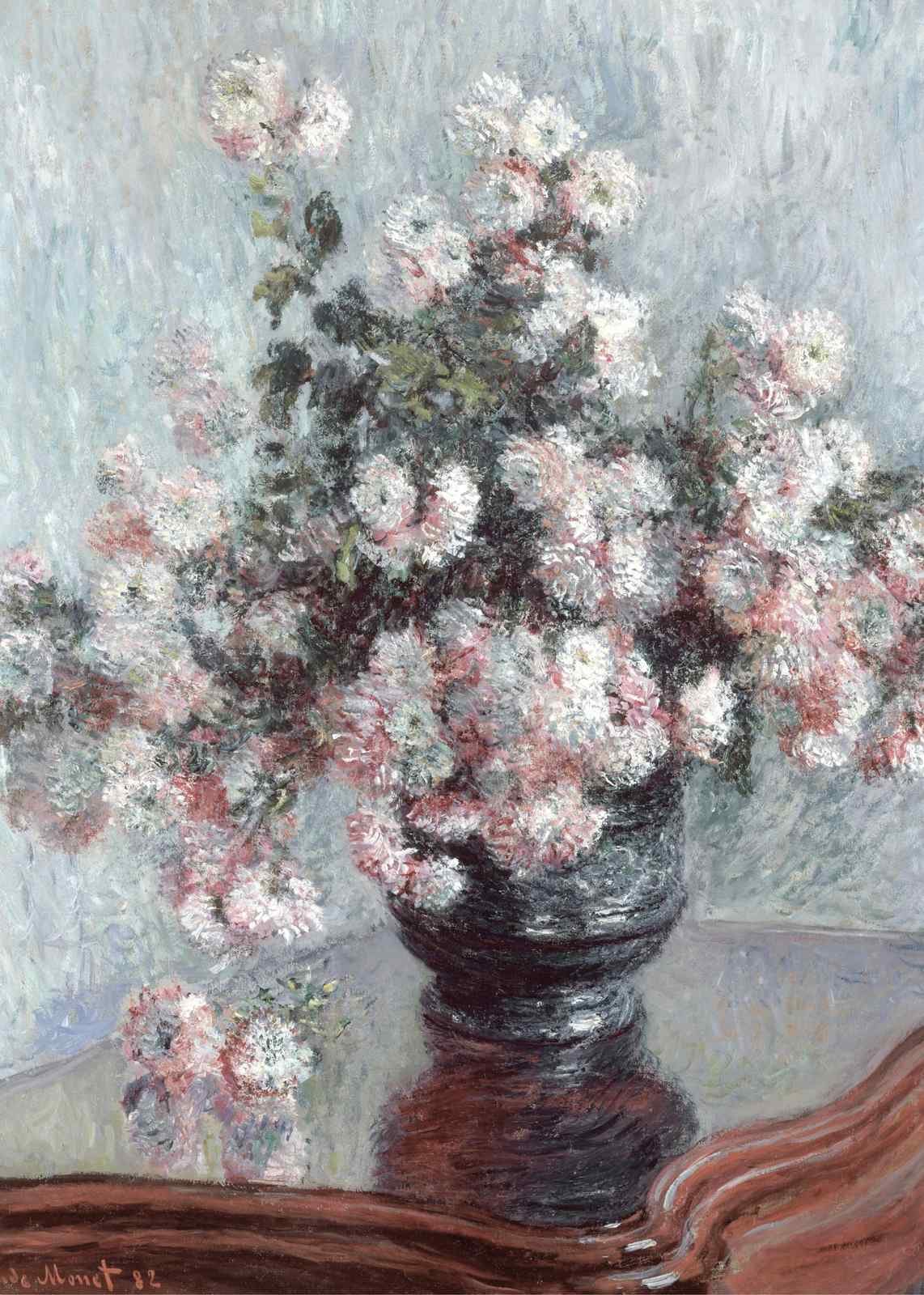 Monet Chrysanthemums Bouquet Wall Art