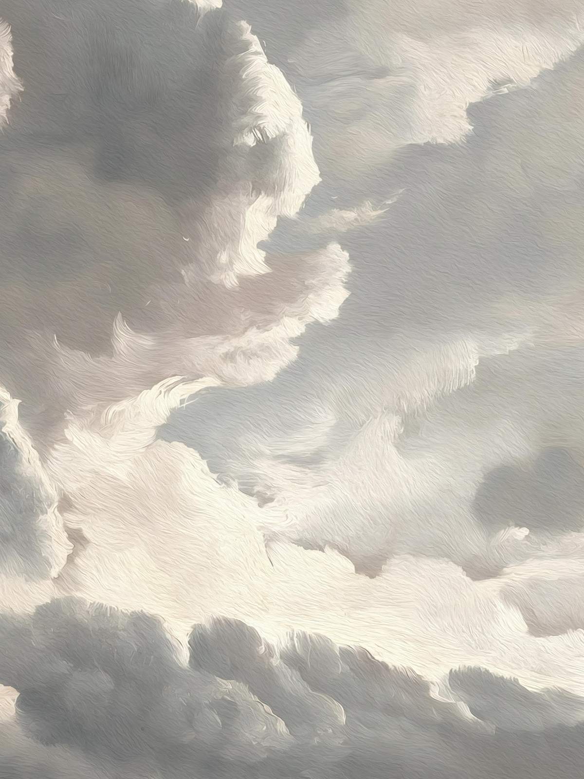 Serene Cloudscape Oil Painting Wall Art