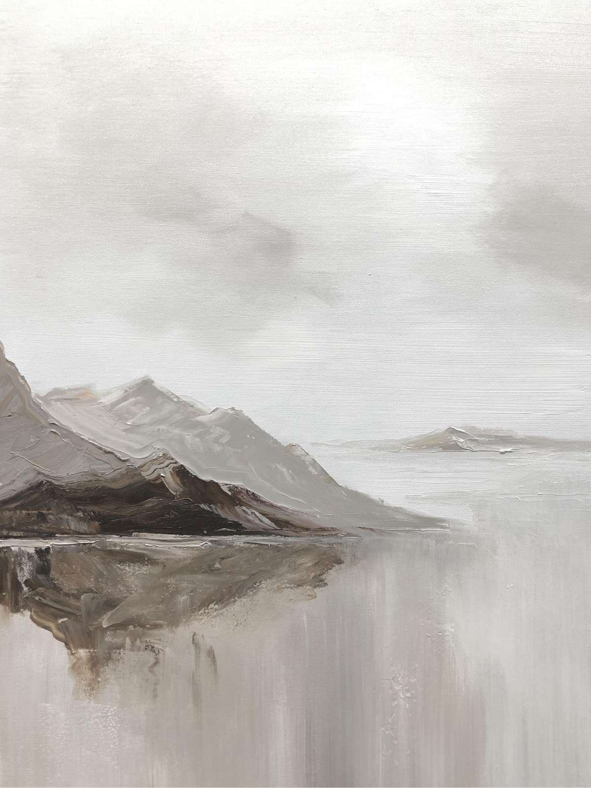Misty Mountain Lake Serenity Wall Art