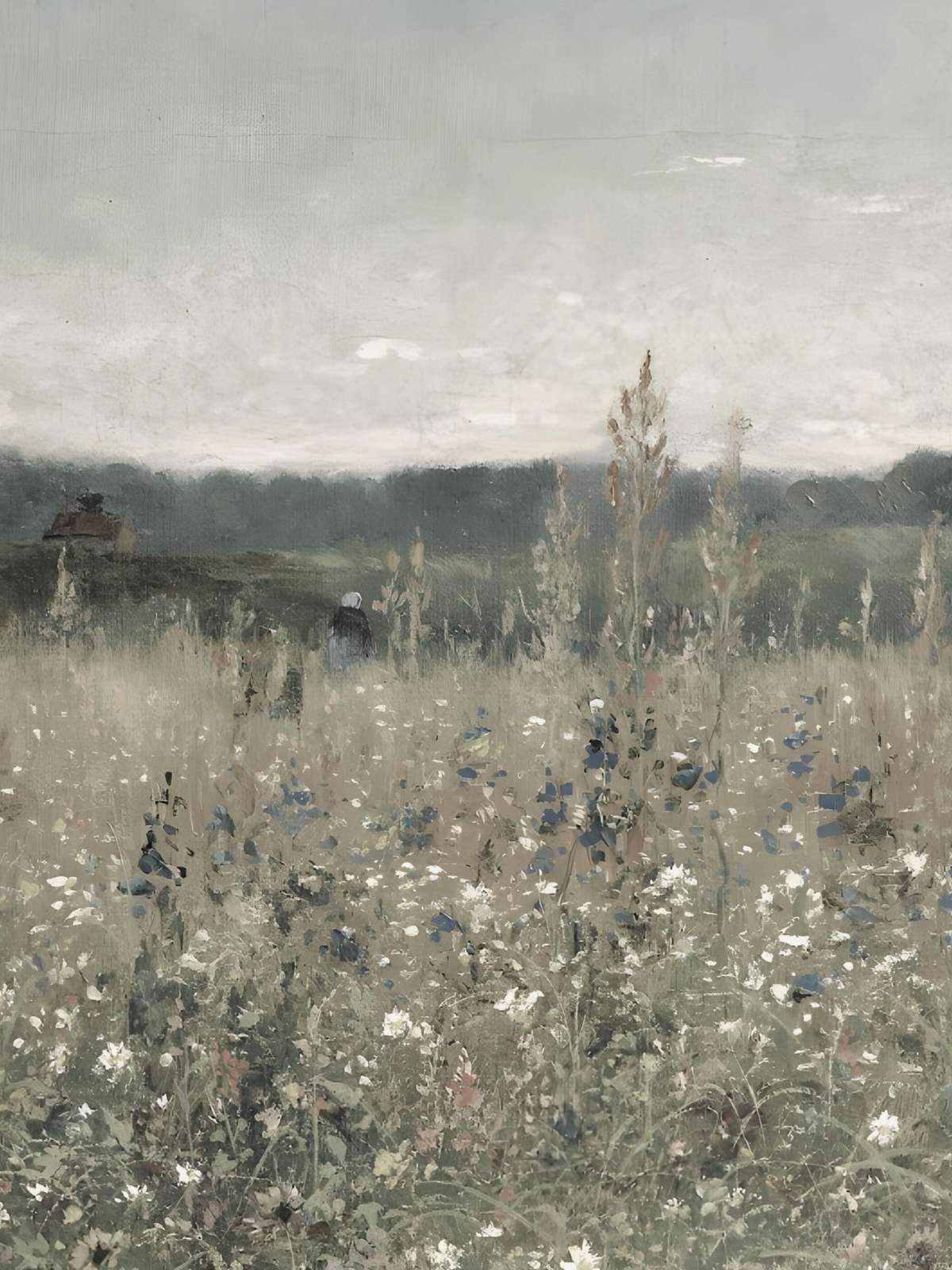 Vintage Meadow Scene Wall Art