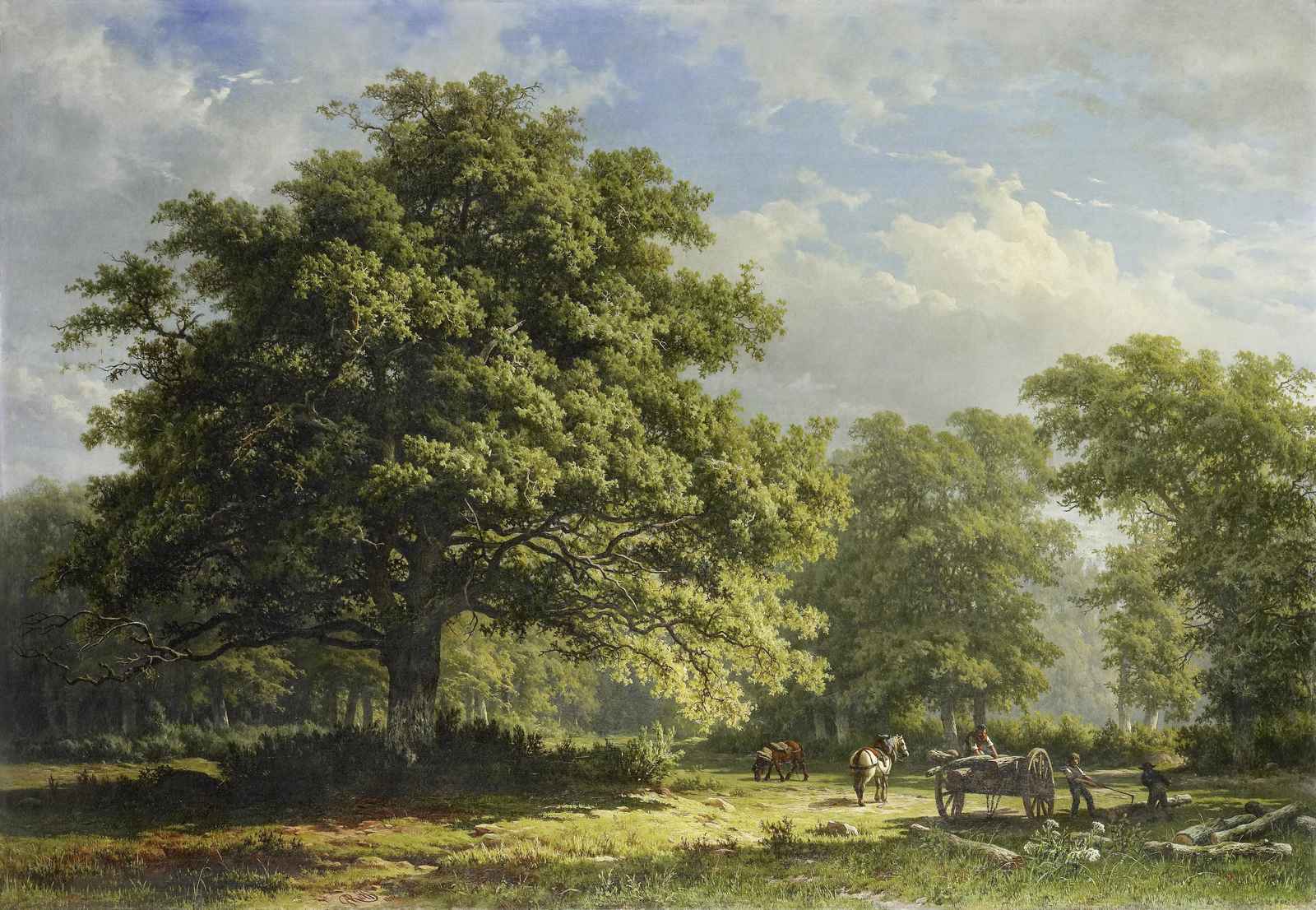 Majestic Oak Forest Scene Wall Art