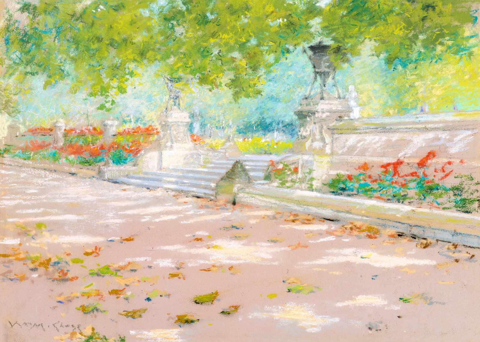 Vibrant Park Pathway Impressionist Wall Art