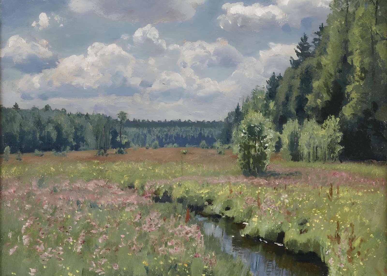Tranquil Meadow Landscape Wall Art