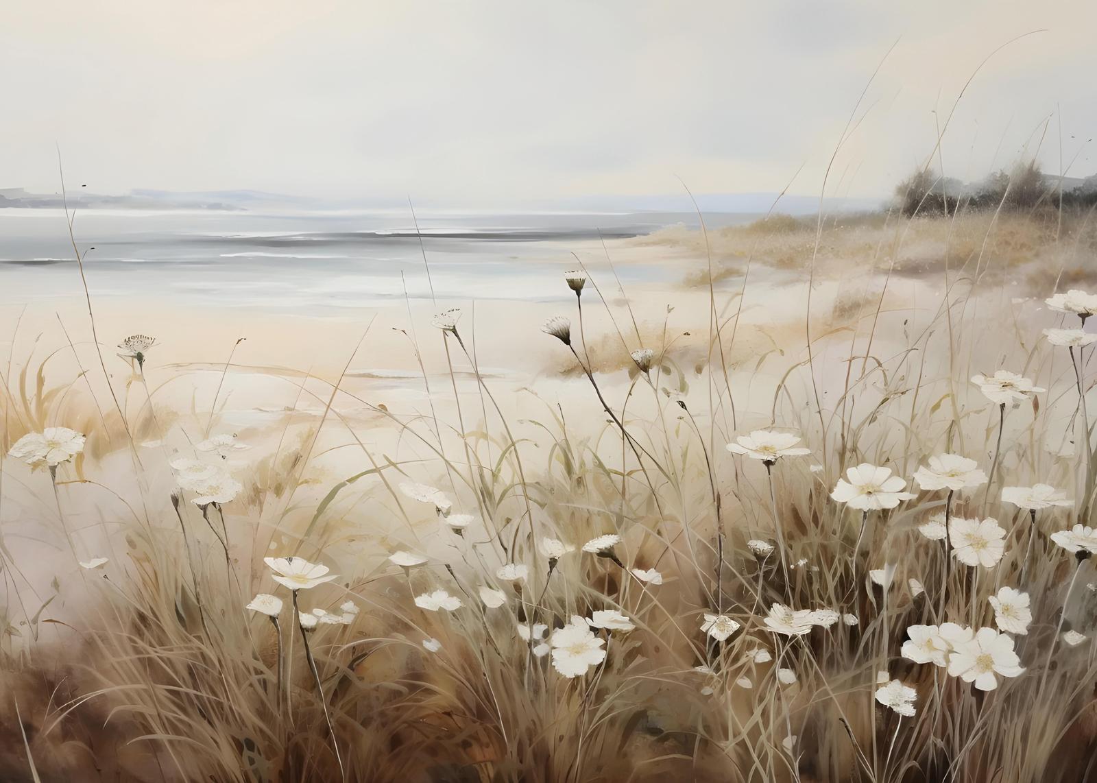 Serene Meadow Wildflowers Wall Art