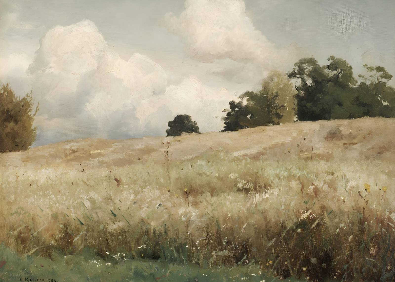 Serene Landscape Field Wall Art