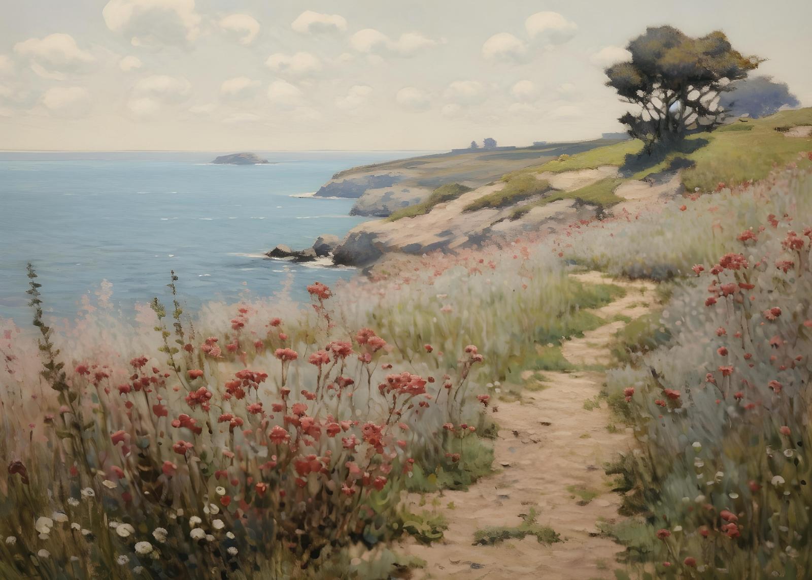 Coastal Path Wildflowers Wall Art
