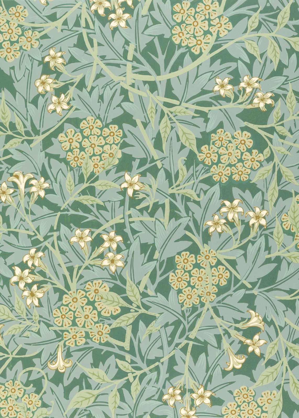 Vintage Floral Serenity Green Wall Art