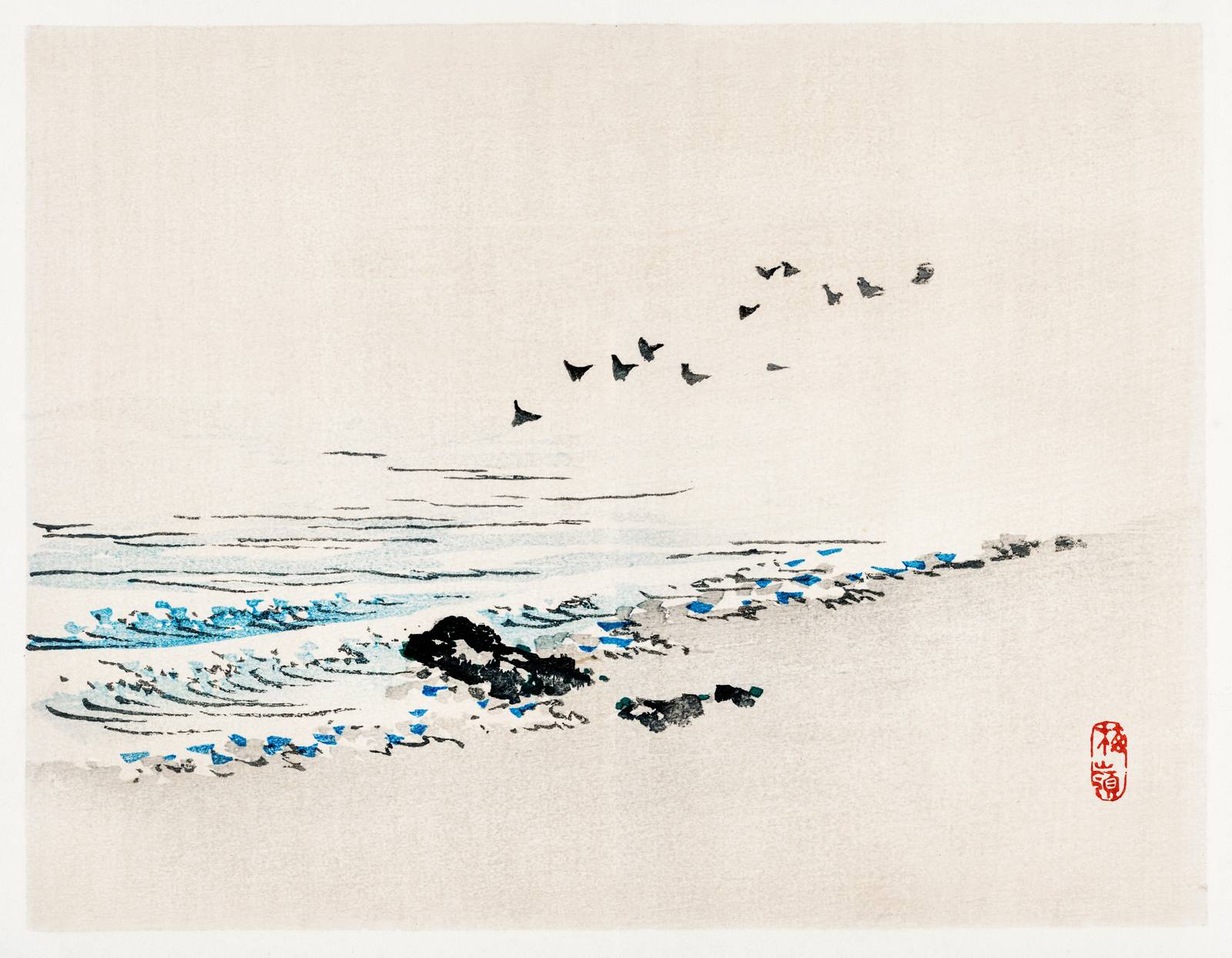 Tranquil Coastal Flight Wall Art
