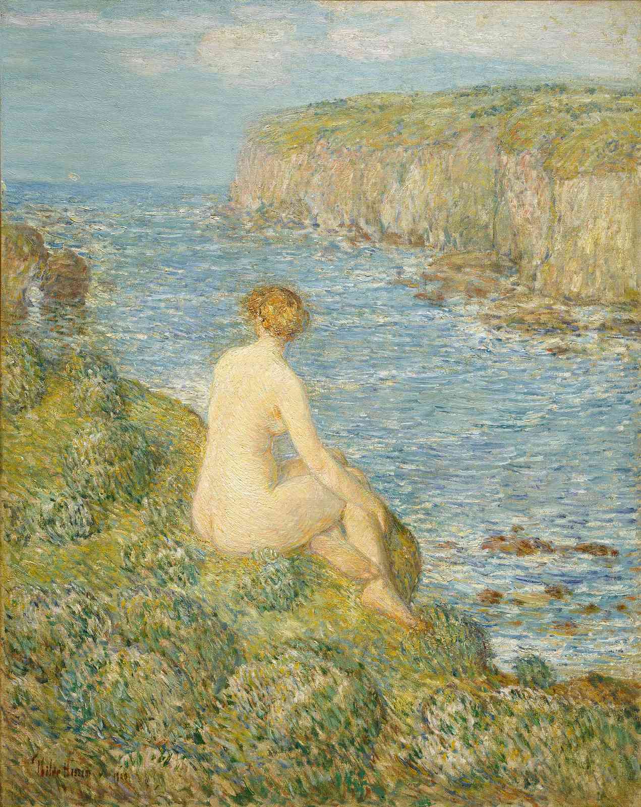 Serene Seaside Nude Landscape Wall Art