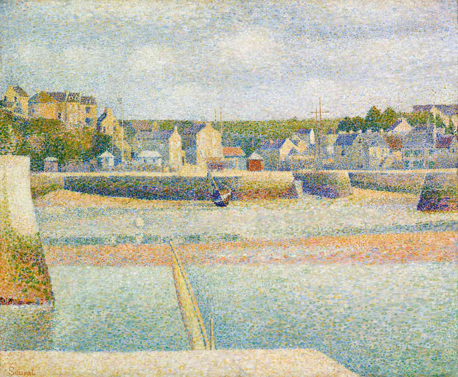 Seurat Harbor Scene Neo-Impressionism Wall Art