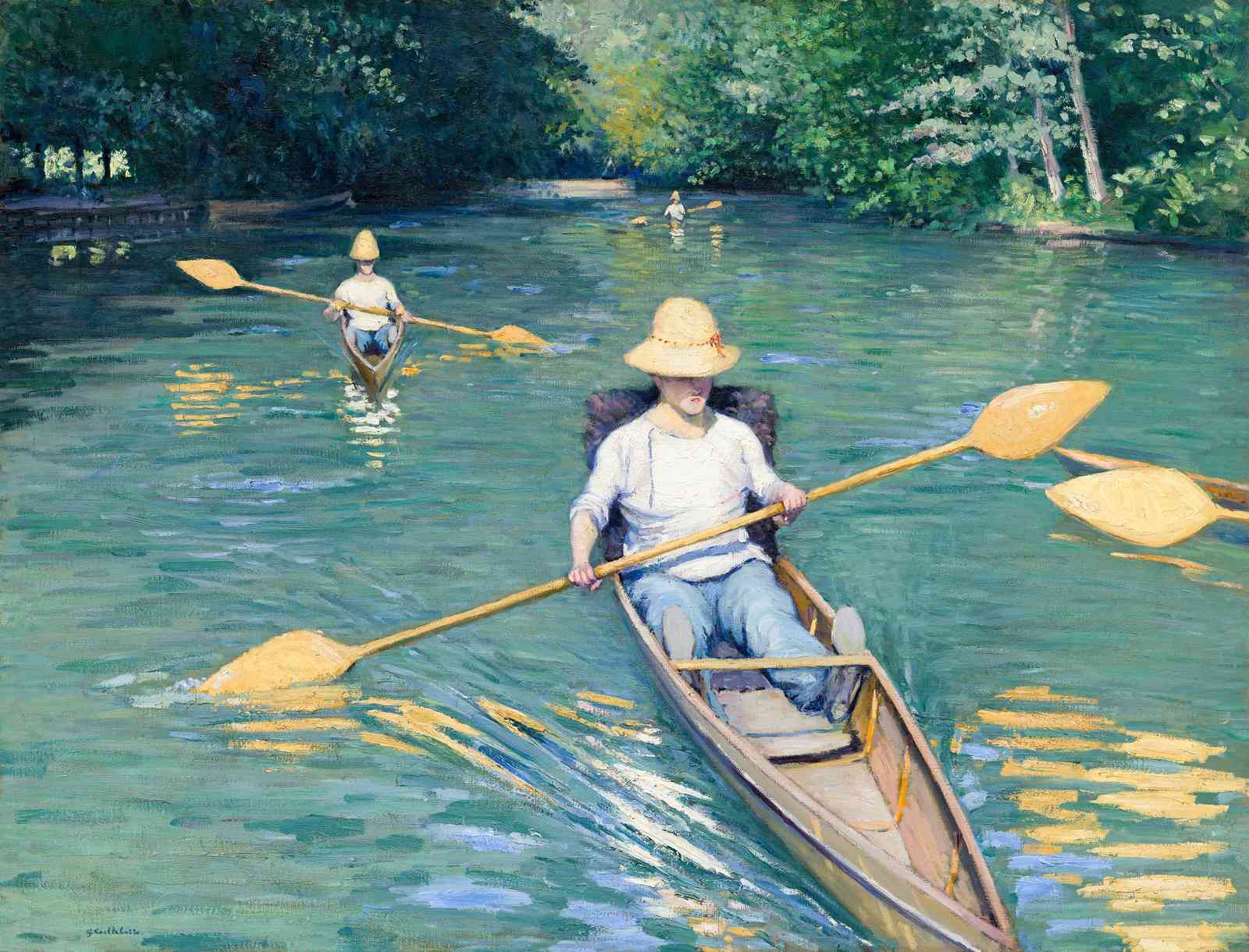 Canoeing on the River Impressionist Wall Art