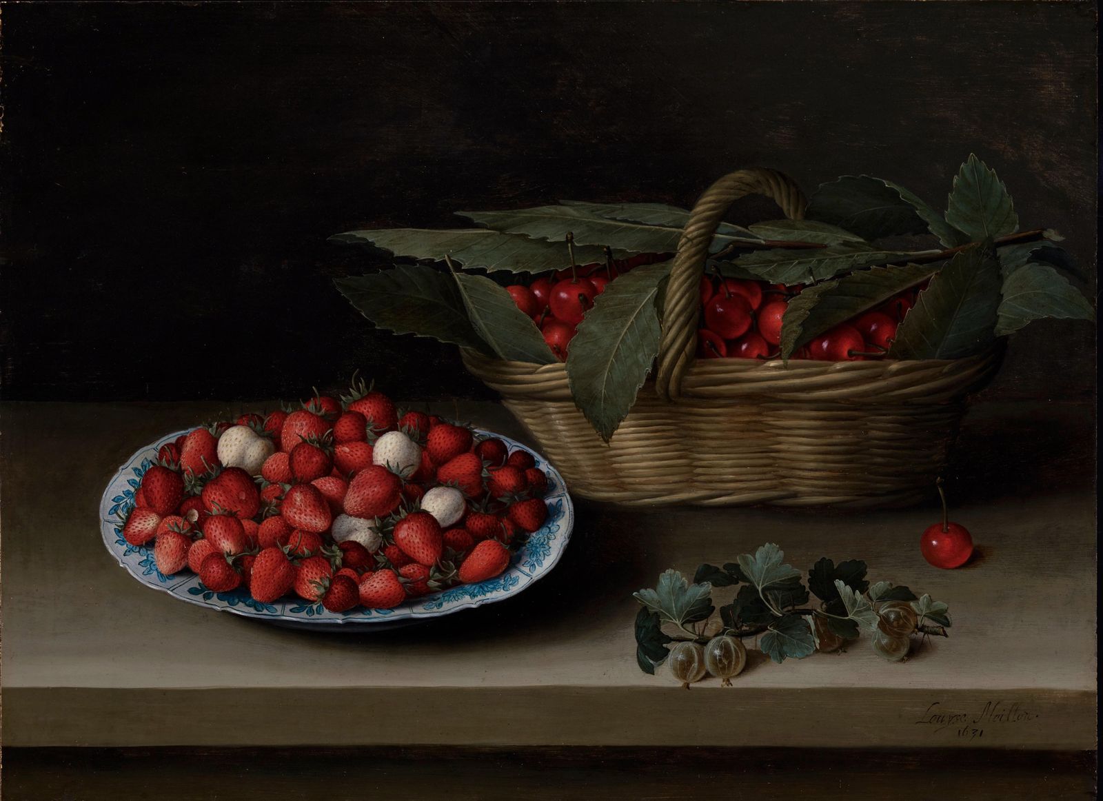 Vibrant Still Life Fruit Basket Wall Art