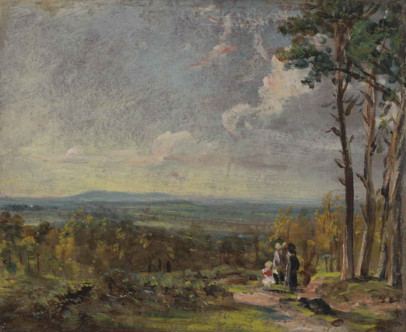 Vintage Landscape With Figures Wall Art