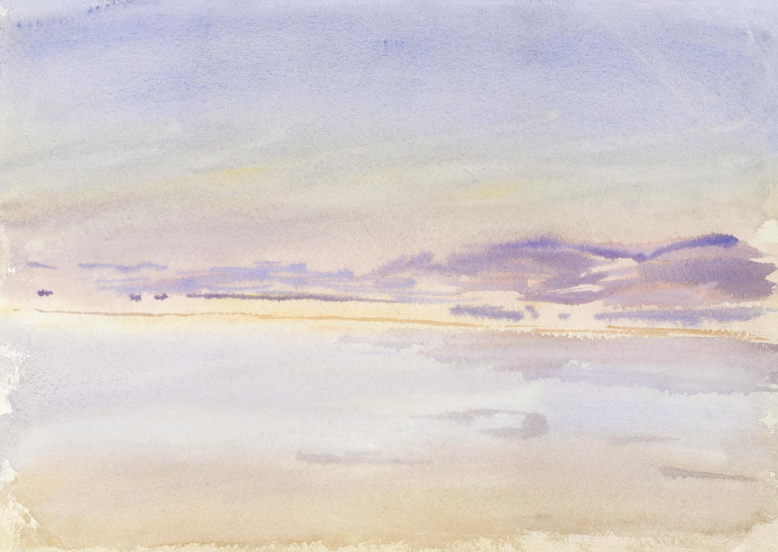 Serene Sky Horizon Watercolor Wall Art