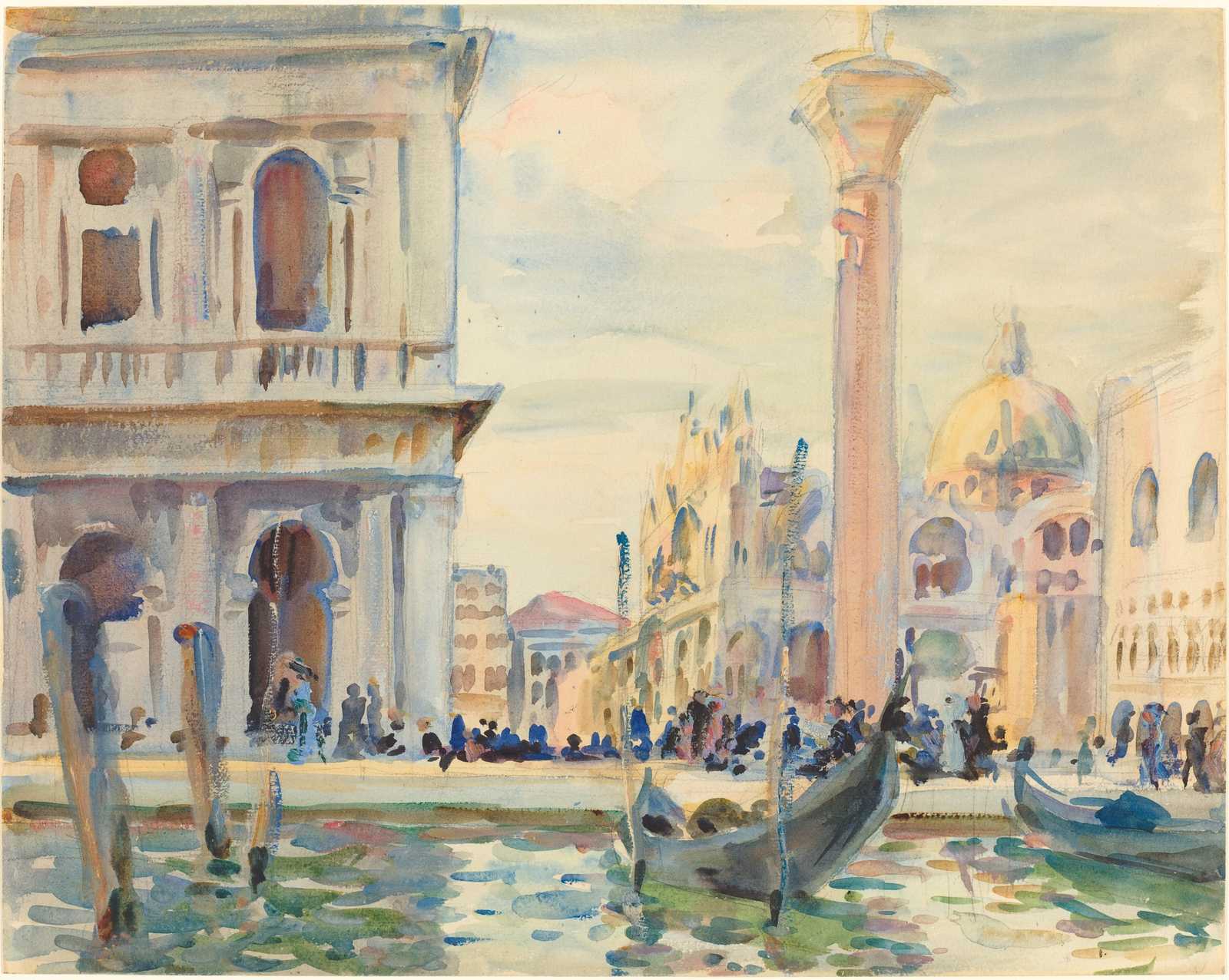 Venetian Canal Scene Watercolor Wall Art
