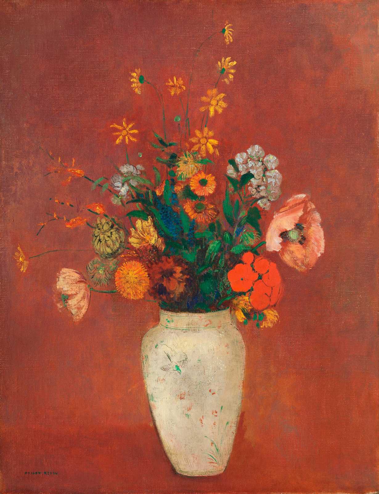 Vibrant Floral Still Life Oil Painting Wall Art