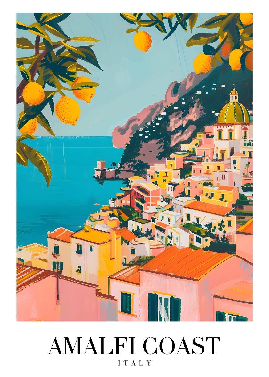 Vibrant Amalfi Coast Lemons Wall Art