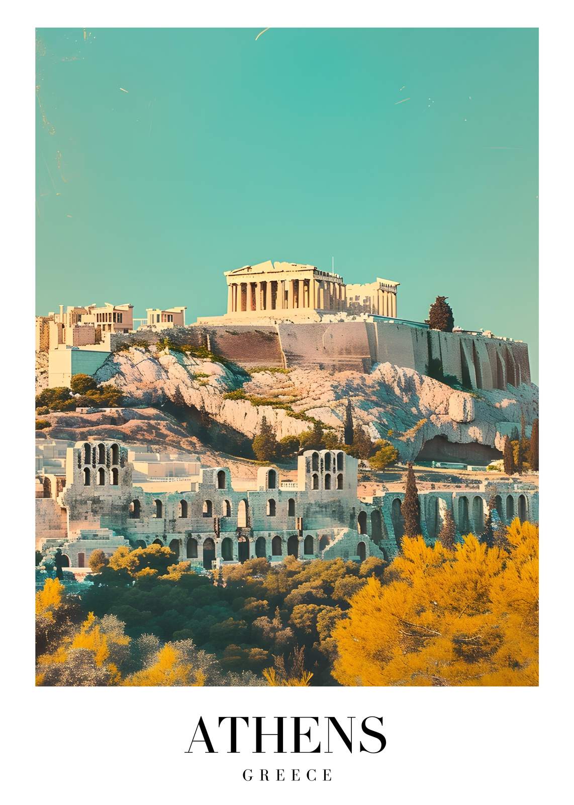 Ancient Athens Acropolis Wall Art - Travel Art