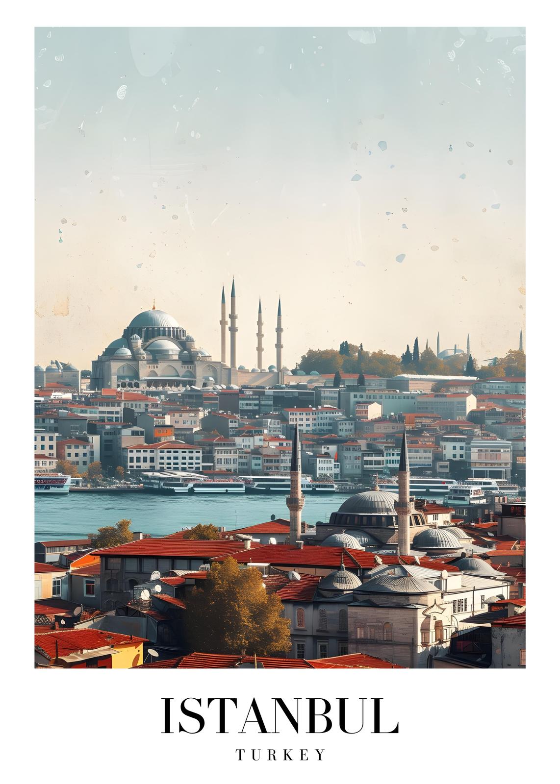 Istanbul Cityscape & Mosque Wall Art