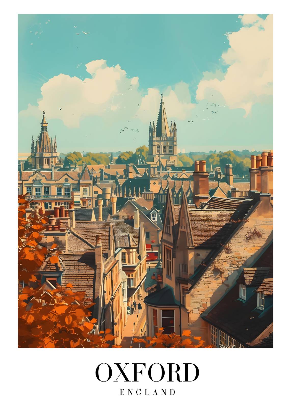 Vibrant Oxford Cityscape Wall Art
