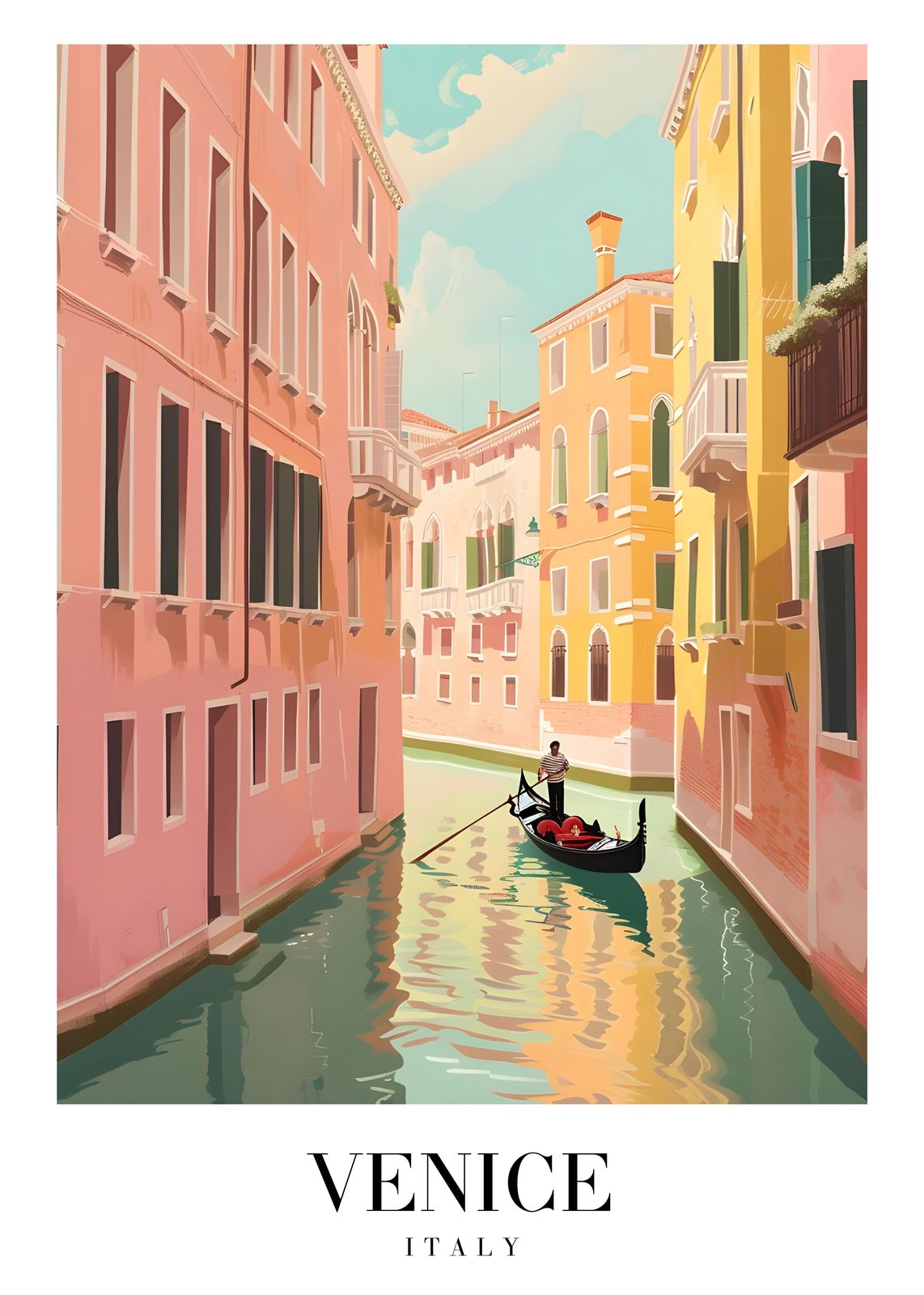 Romantic Gondola Ride Venice Italy Wall Art