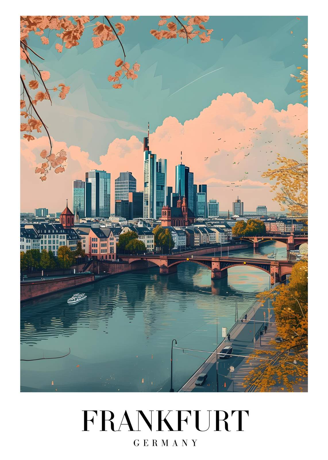 Frankfurt Skyline Autumn View Wall Art