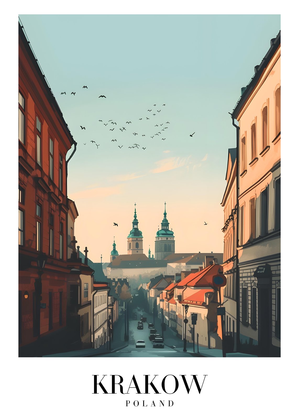 Krakow Old Town Street Scene Wall Art