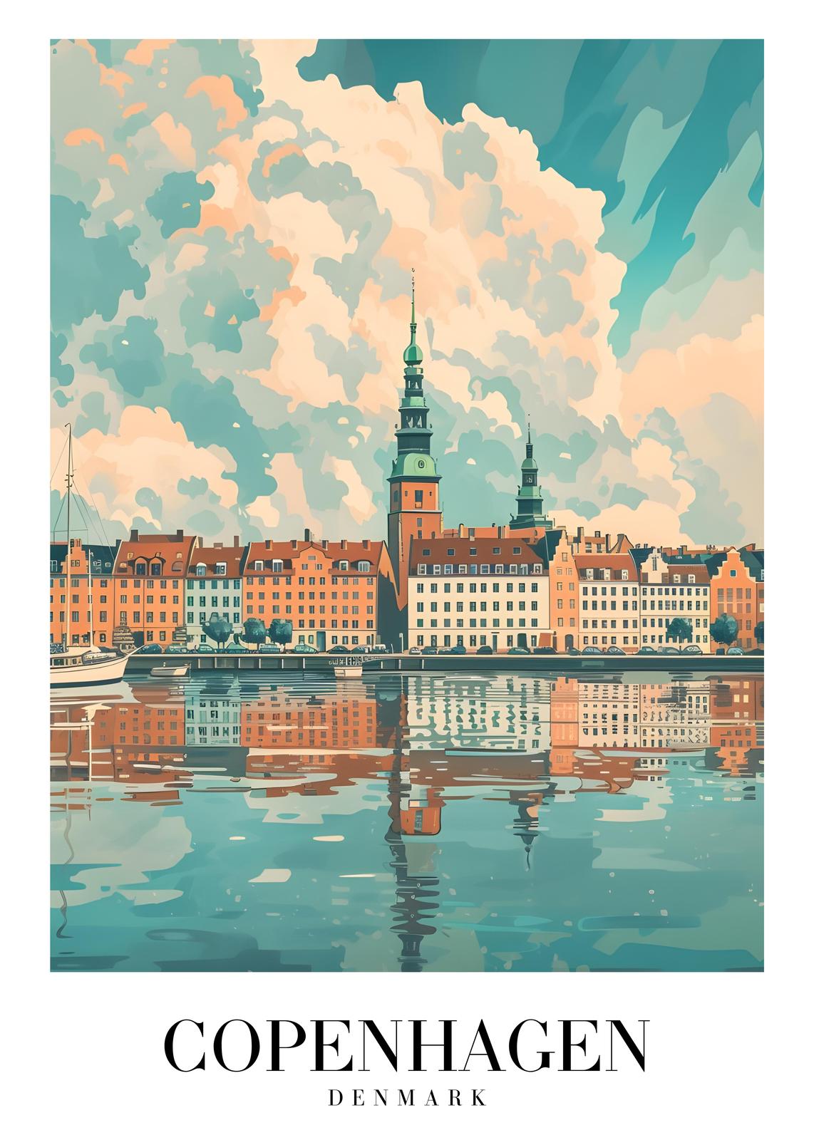 Vibrant Copenhagen Skyline Wall Art