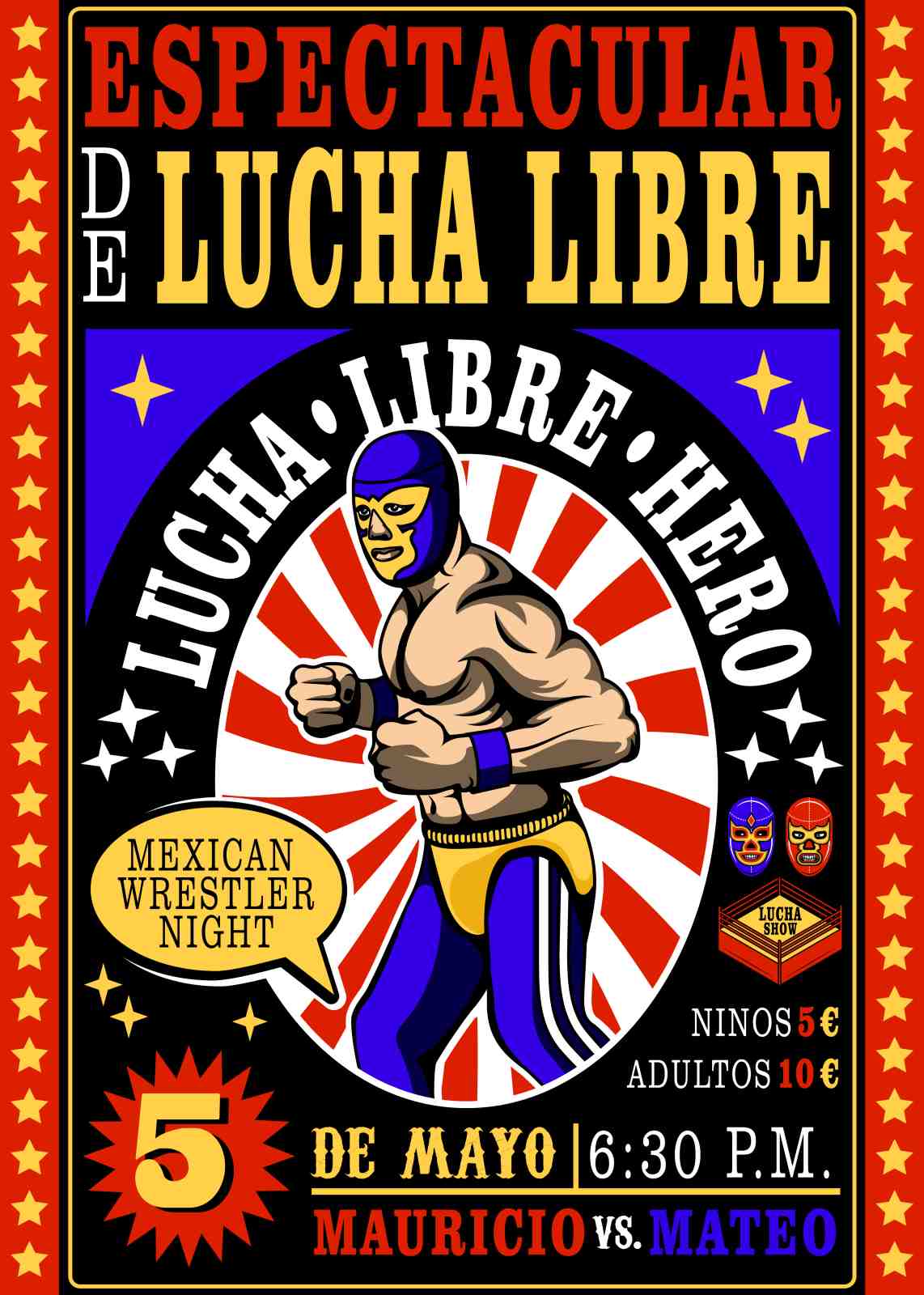 Spectacular Lucha Libre Hero Wall Art