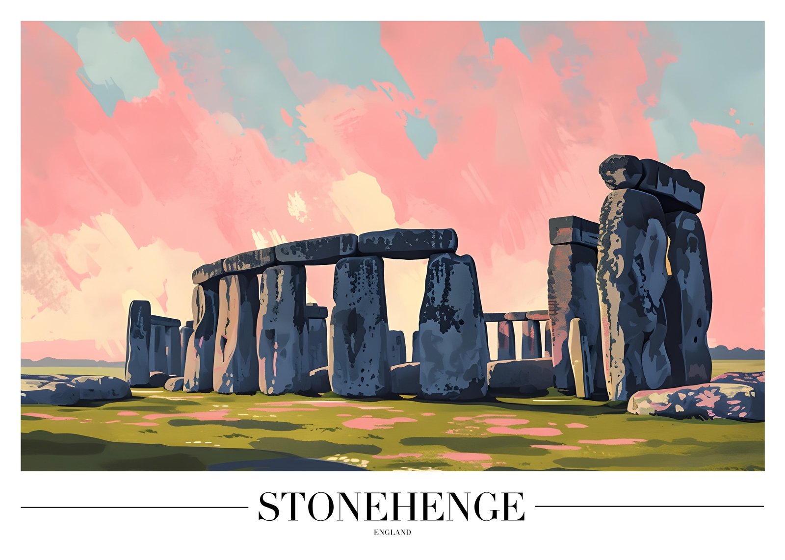 Mystical Stonehenge Sunset Wall Art