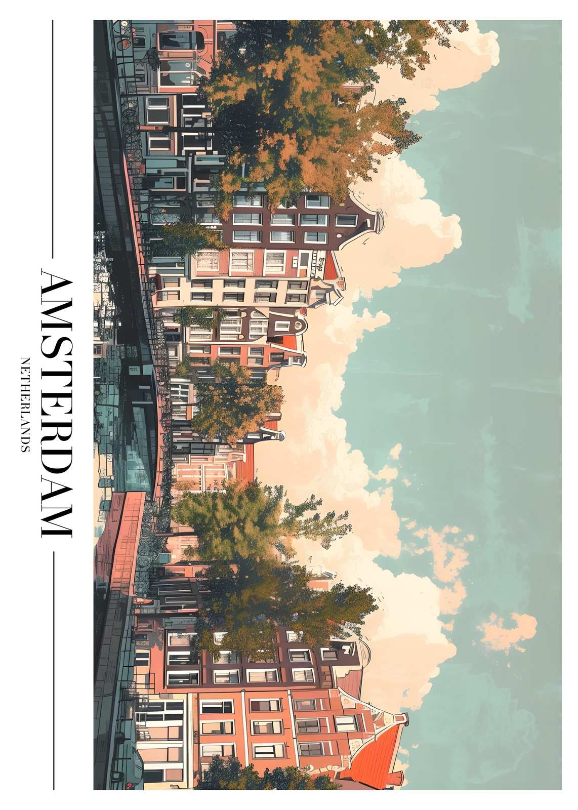 Captivating Amsterdam Canal Scene Wall Art