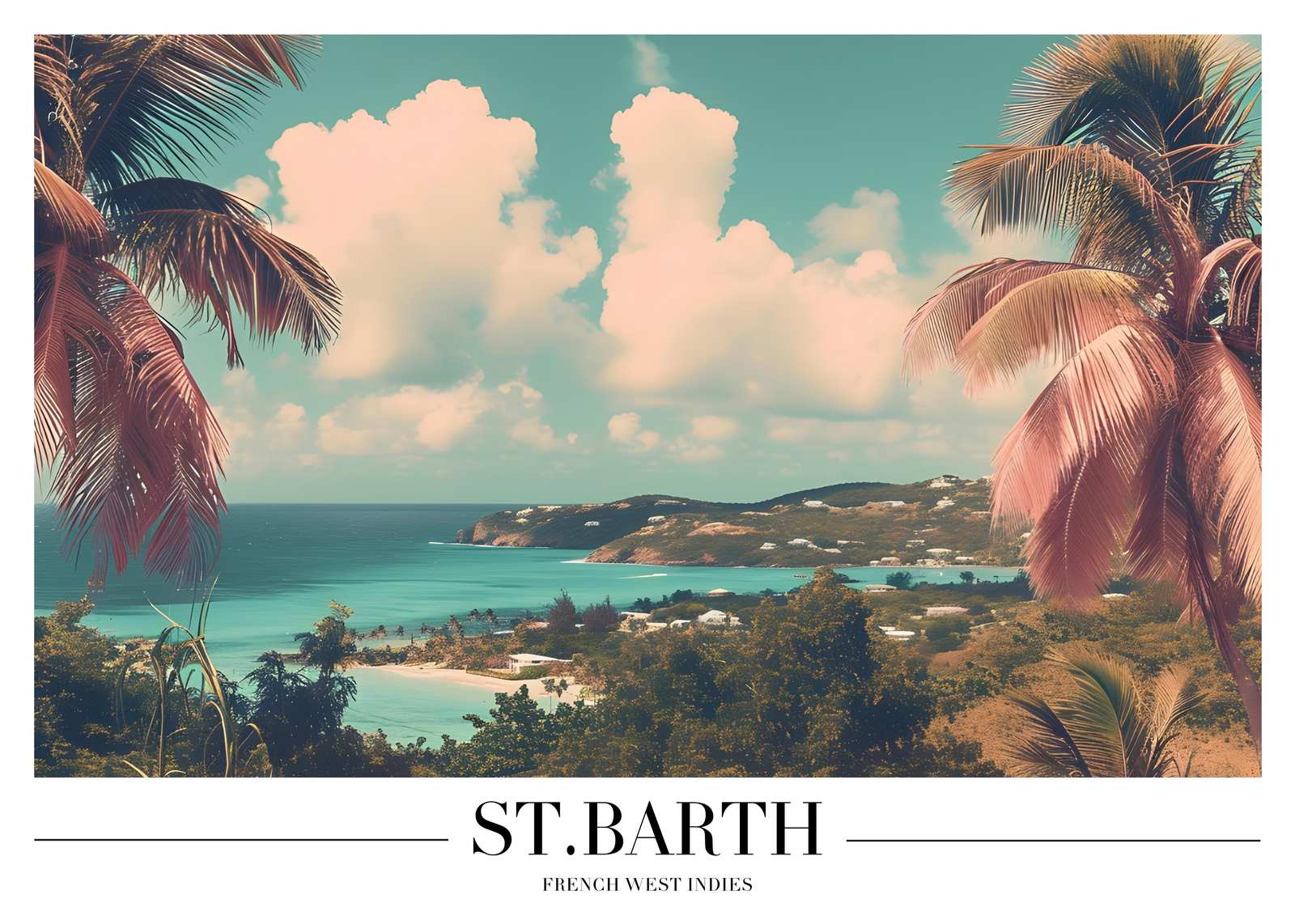St. Barth Coastal View Wall Art