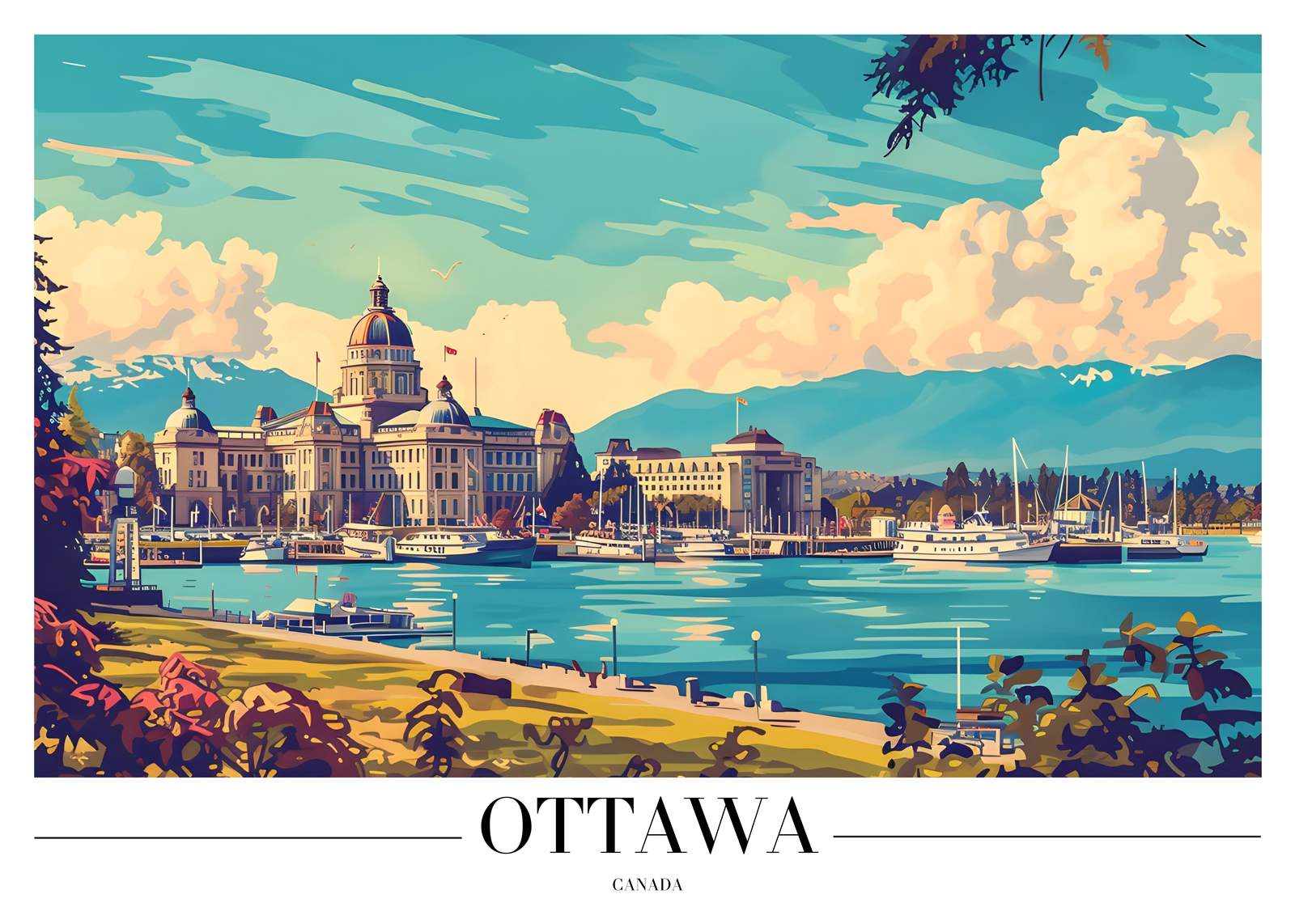 Ottawa Skyline & Parliament Hill Wall Art