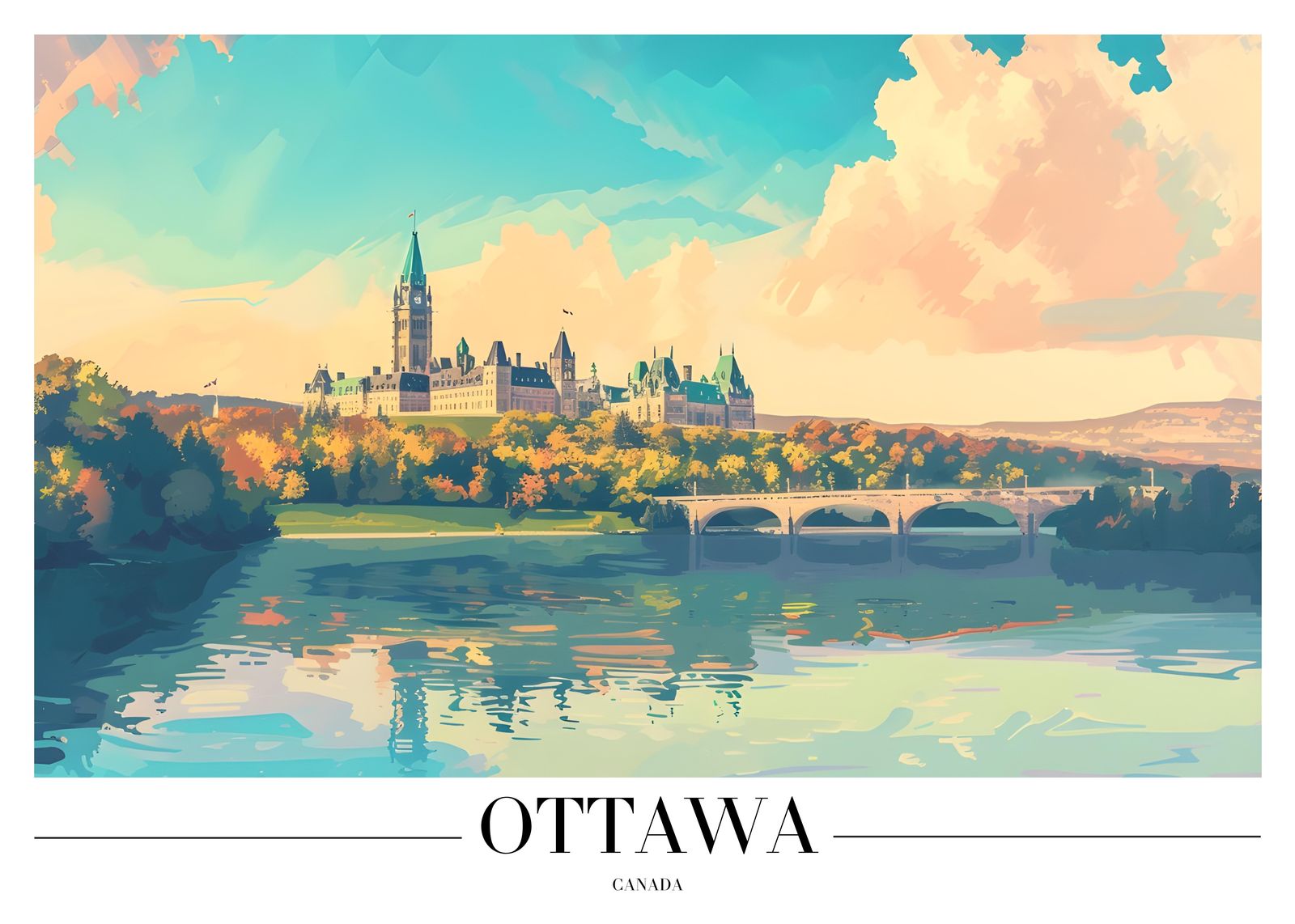 Scenic Ottawa Parliament Hill Wall Art